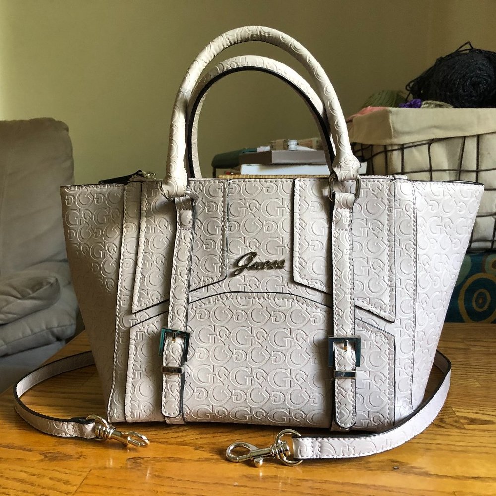 Guess Handbag Purse Crossbody grey purple